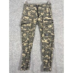 Akademiks Mens Camo Cargo Jogger Pants Drawstring Waist Size M